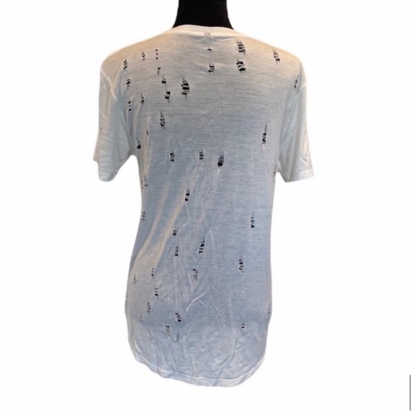 Joe’s Jeans contemporary silk cotton cream distressed shortsleeved T-shirt large - Picture 6 of 9